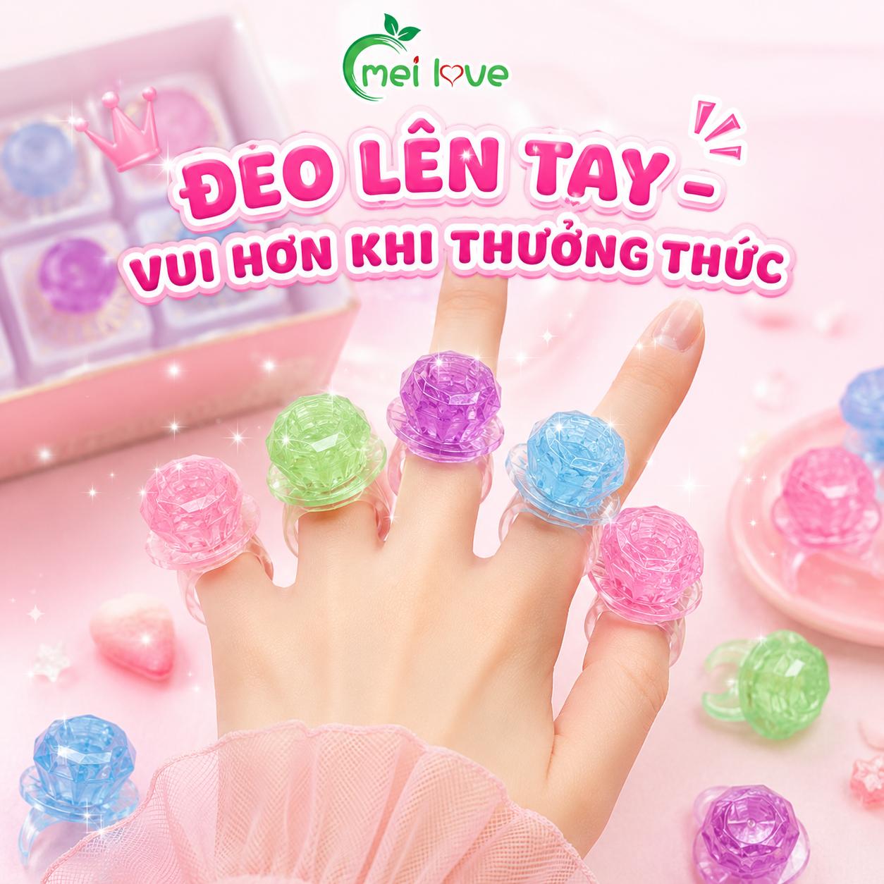 Kẹo Nhẫn Kim Cương Vị Trái Cây, Kẹo Hình Chiếc Nhẫn Độc Đáo, Kẹo Tuổi Thơ, Ăn Vặt & Quà Tặng