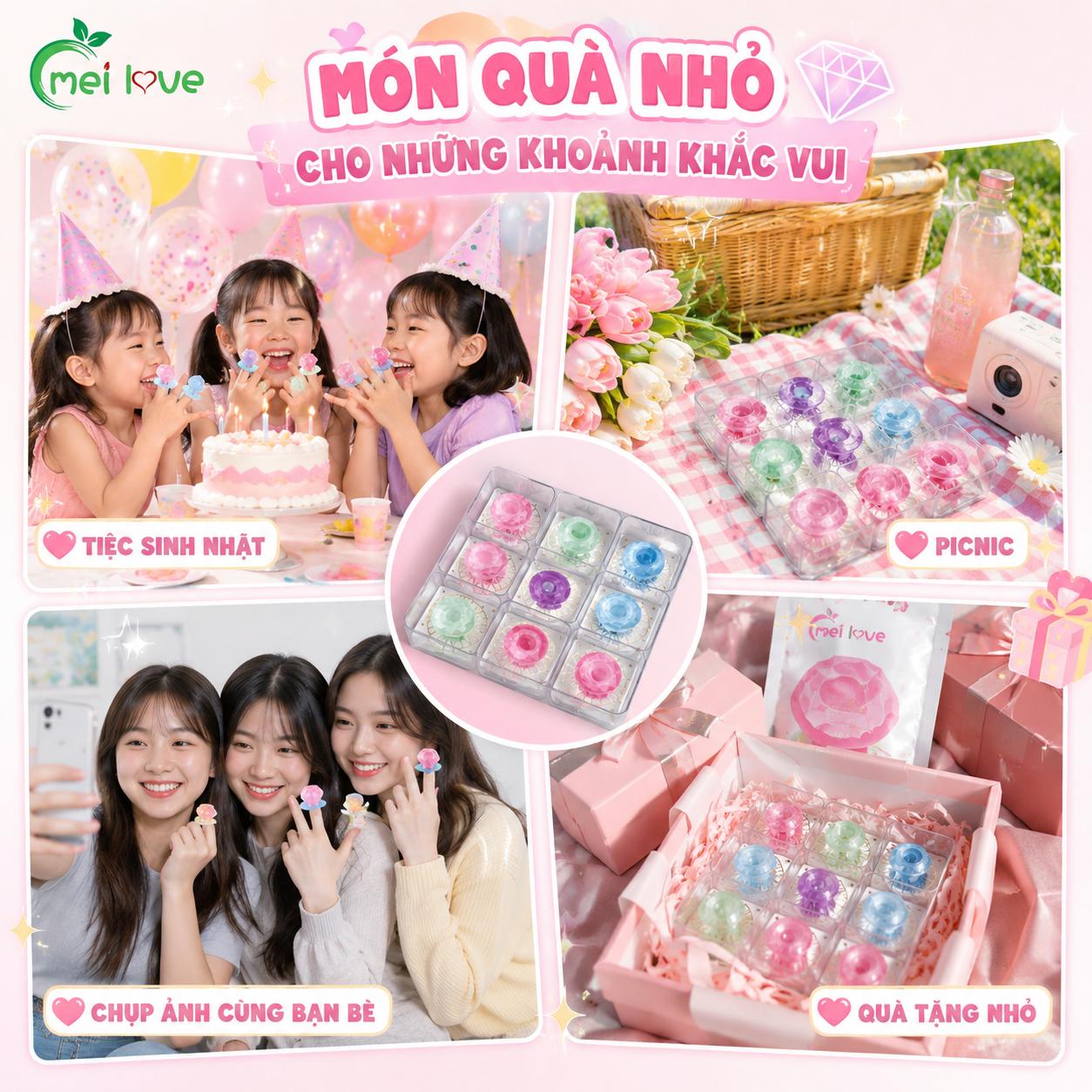 Kẹo Nhẫn Kim Cương Vị Trái Cây, Kẹo Hình Chiếc Nhẫn Độc Đáo, Kẹo Tuổi Thơ, Ăn Vặt & Quà Tặng