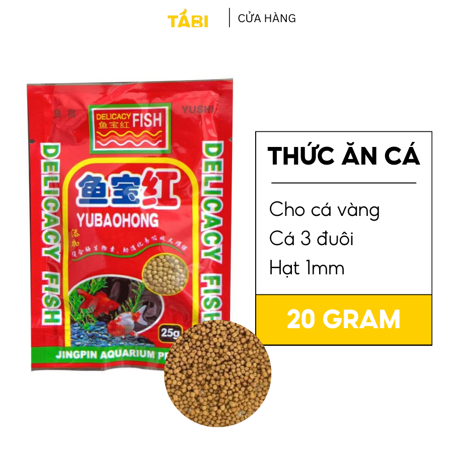 Thức ăn cá cảnh bảy màu gói vàng (20g/gói) [7 MÀU VÀNG]