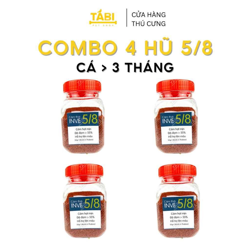 Thức ăn cho cá Cám Thái Inve 5/8, 3/5 (50G) cho cá Beta, Guppy, Vàng,...