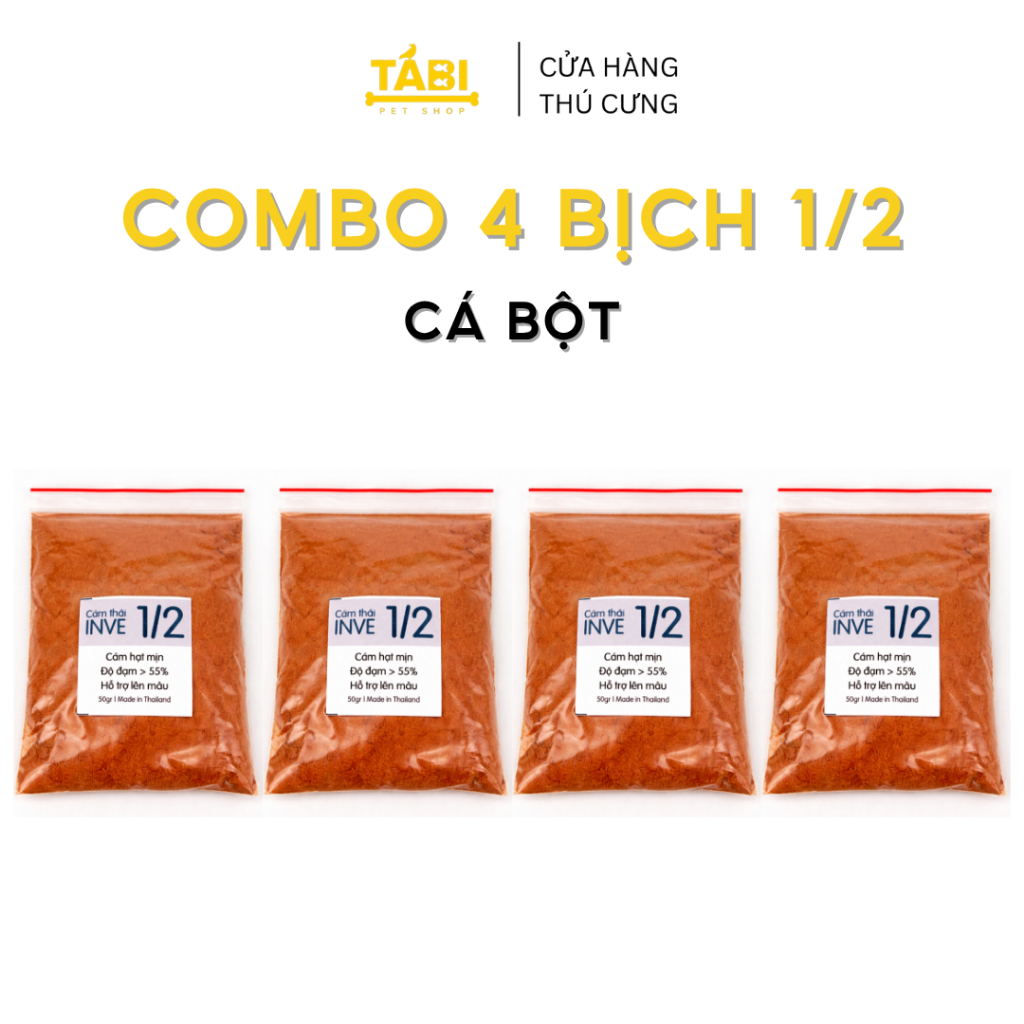 Thức Ăn Cá Cám Thái INVE 1/2 Cho Cá Betta, Guppy, Vàng... Mới Nở, Thức Ăn Cá Bột 50G