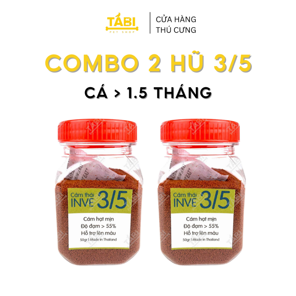 Thức ăn cho cá Cám Thái Inve 5/8, 3/5 (50G) cho cá Beta, Guppy, Vàng,...