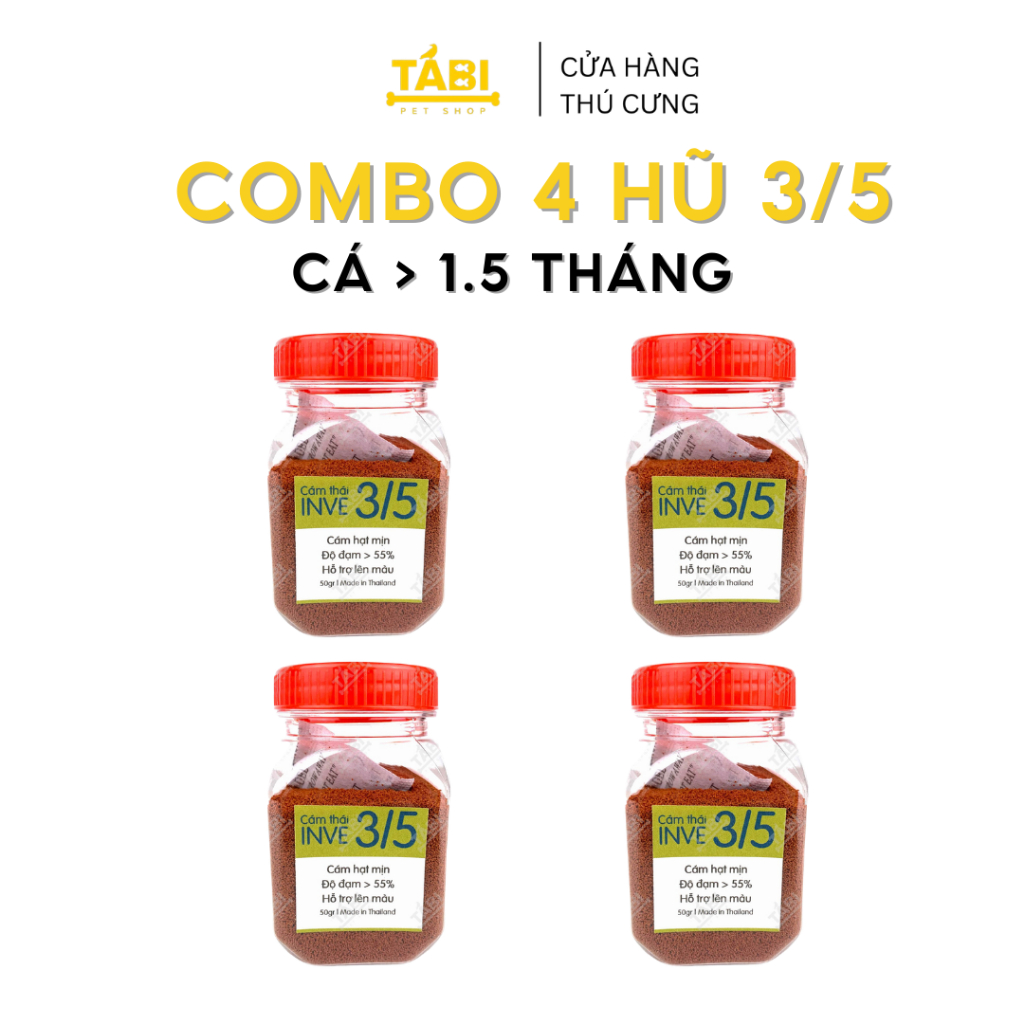 Thức ăn cho cá Cám Thái Inve 5/8, 3/5 (50G) cho cá Beta, Guppy, Vàng,...