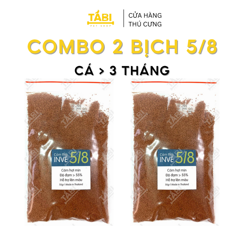 Thức ăn cho cá Cám Thái Inve 5/8, 3/5 (50G) cho cá Beta, Guppy, Vàng,...