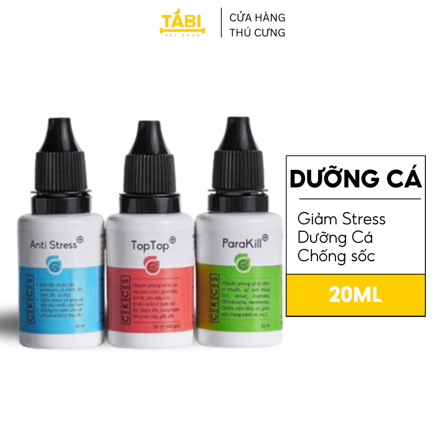 Anti Stress, ParaKill, Top Top - Chuyên Dưỡng Cá Cho Bể Cá, Hồ Cá Cảnh 20ML