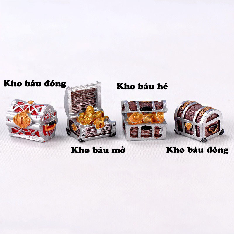 Tiểu Cảnh Hộp Kho Báu Trang Trí Hồ Cá, Bể Cá, Chậu Cây, Tiểu Cảnh Terrarium