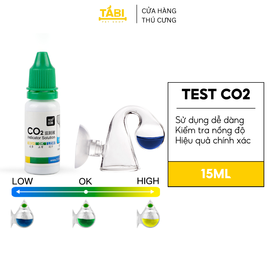 Bộ Test CO2 Giọt Nước - Kiểm Tra Nồng Độ CO2 Cao Cấp Cho Hồ Cá, Bể Cá Thuỷ Sinh