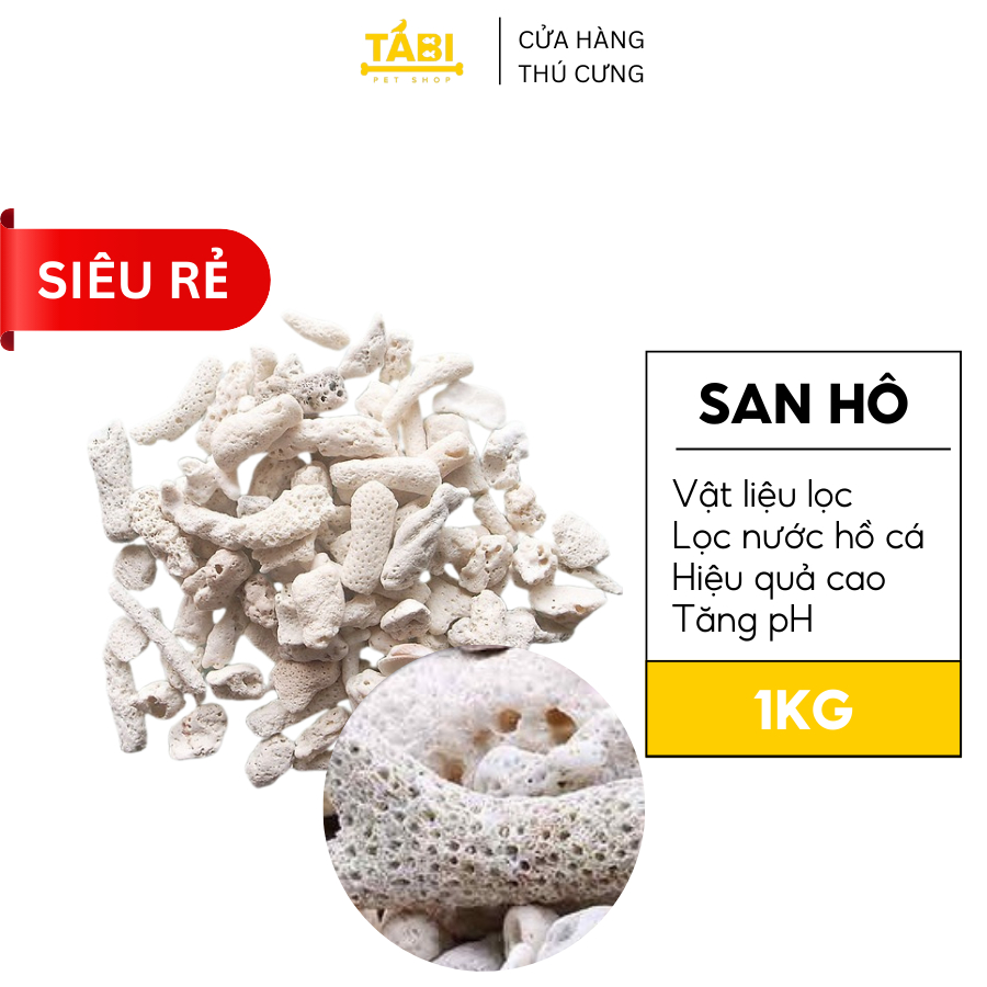 San Hô Lọc Nước Hồ Cá 1kg - San Hô tăng pH Bể Cá [1KG SAN HÔ]
