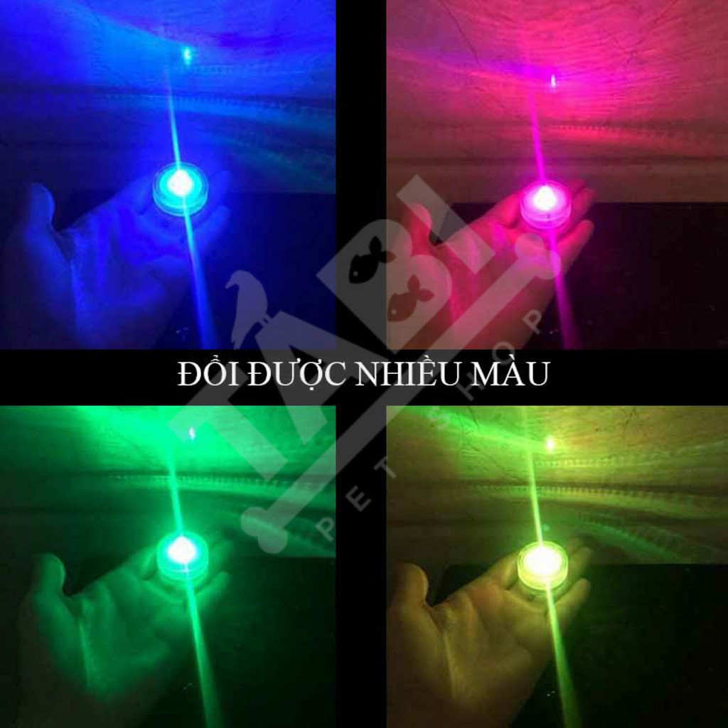 Đèn LED Mini Tròn Trang Trí Bể Cá, Hồ Cá Để Được Dưới Nước