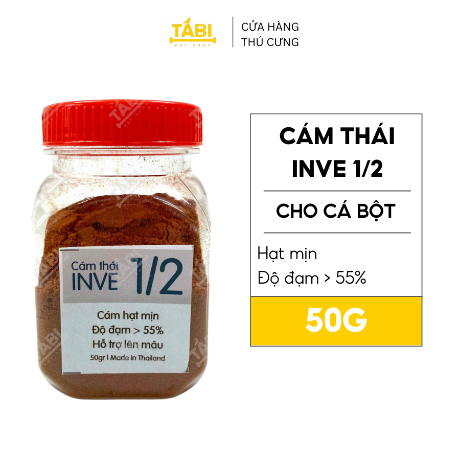 Thức Ăn Cá Cám Thái INVE 1/2 Cho Cá Betta, Guppy, Vàng... Mới Nở, Thức Ăn Cá Bột 50G