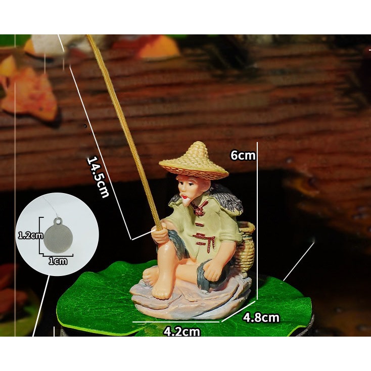 Tiểu Cảnh Ông Lão Già Câu Cá Trang Trí Hồ Cá, Bể Cá, Chậu Cây, Tiểu Cảnh Terrarium