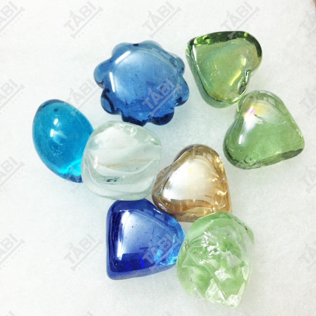 350g Sỏi Thuỷ Tinh Nhiều Loại Trang Trí Hồ Cá - Tiểu Cảnh Trang Trí Nhà Cửa [SỎI THUỶ TINH]