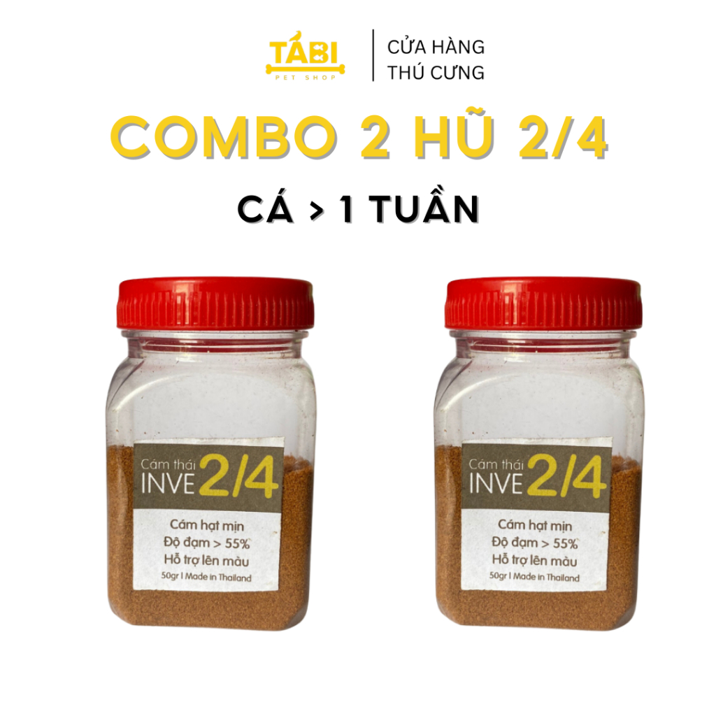 Thức Ăn Cá Cám Thái Inve 2/4 Cho Cá Beta, Guppy, Vàng… 50G