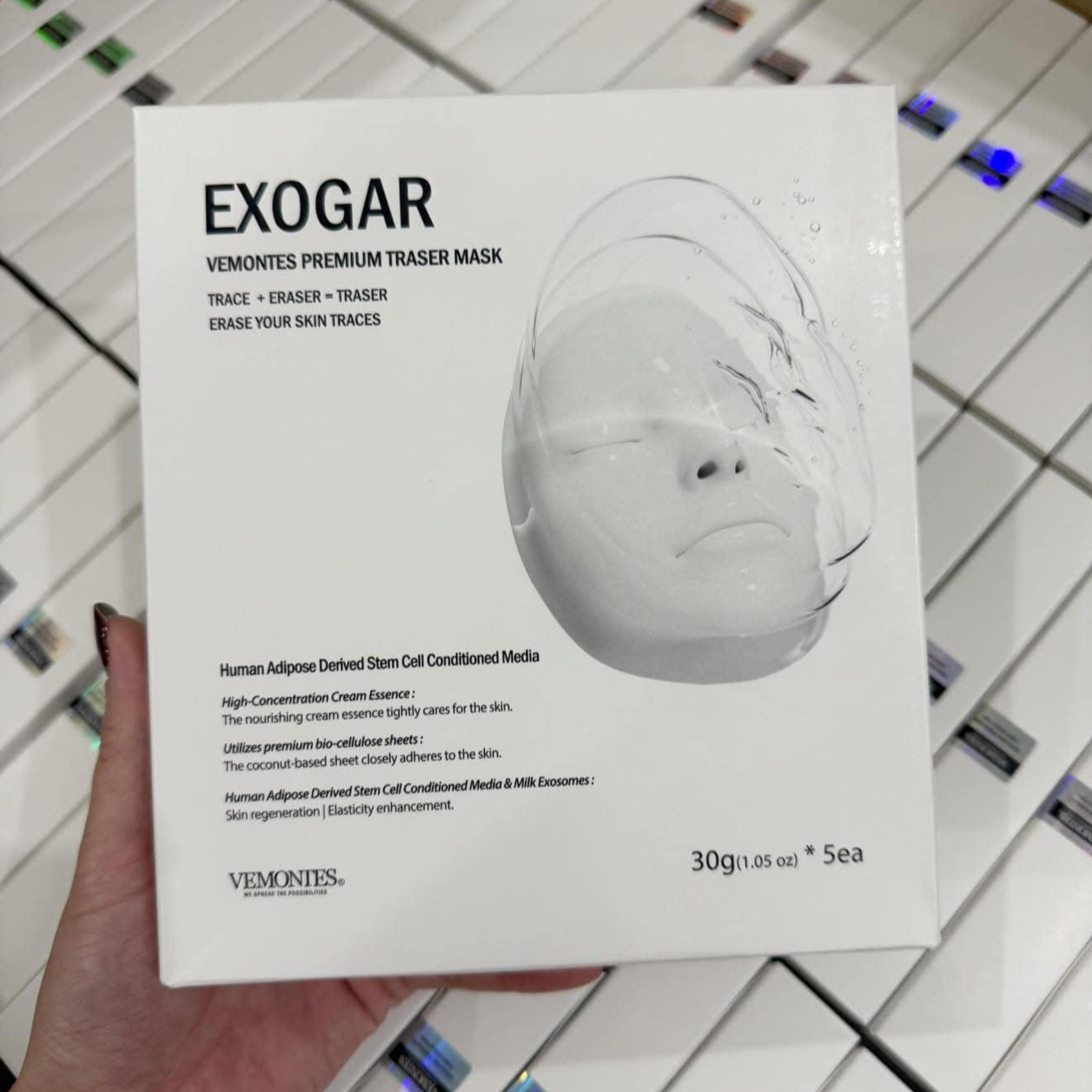 Mặt nạ tế bào gốc mô mỡ, phục hồi chuyên sâu & trẻ hóa làn da - VEMONTES EXOGAR PREMIUM TRASER MASK