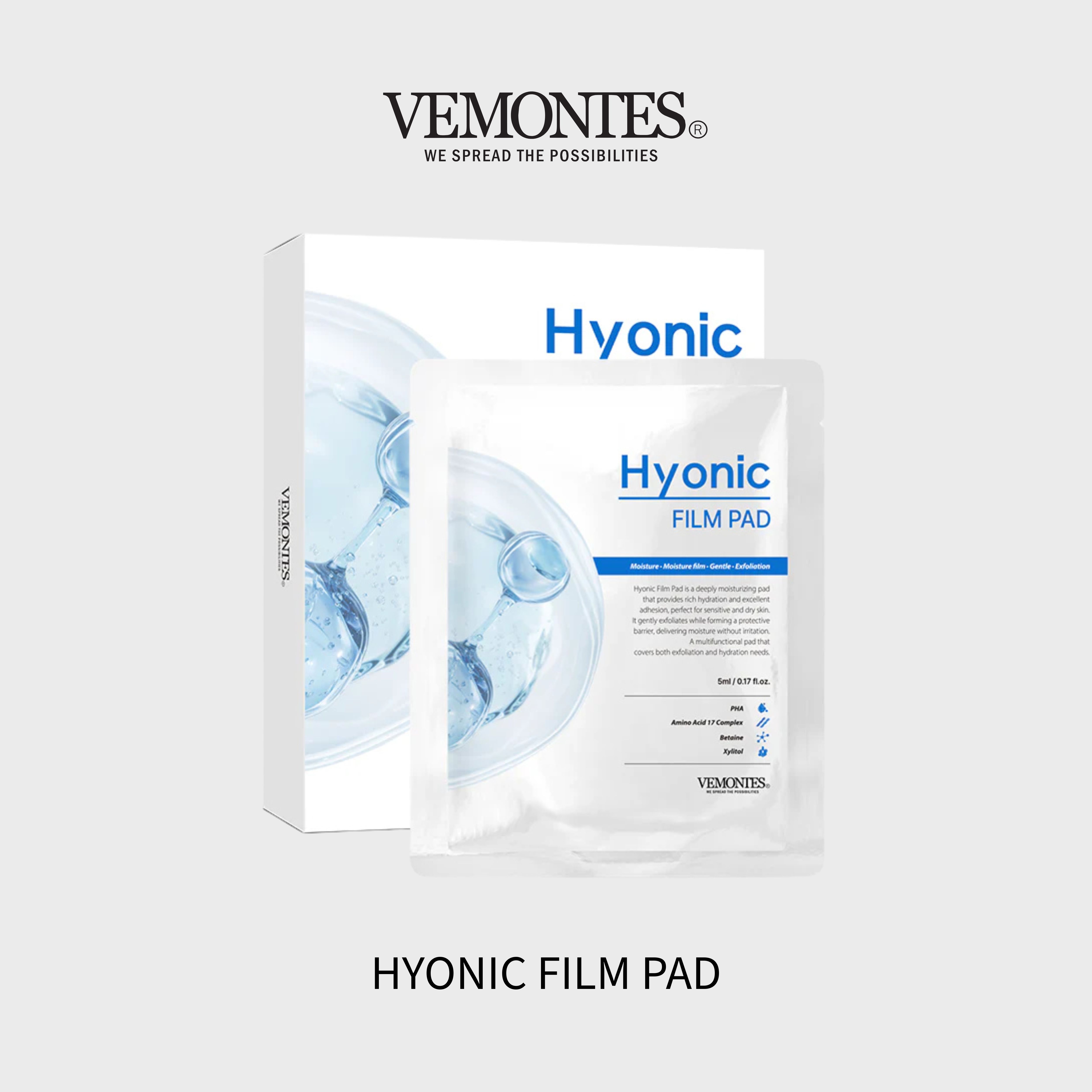 Pad dưỡng ẩm, phục hồi, tẩy da chết dịu nhẹ cho da nhạy cảm HYCCINE HYONIC FILM PAD