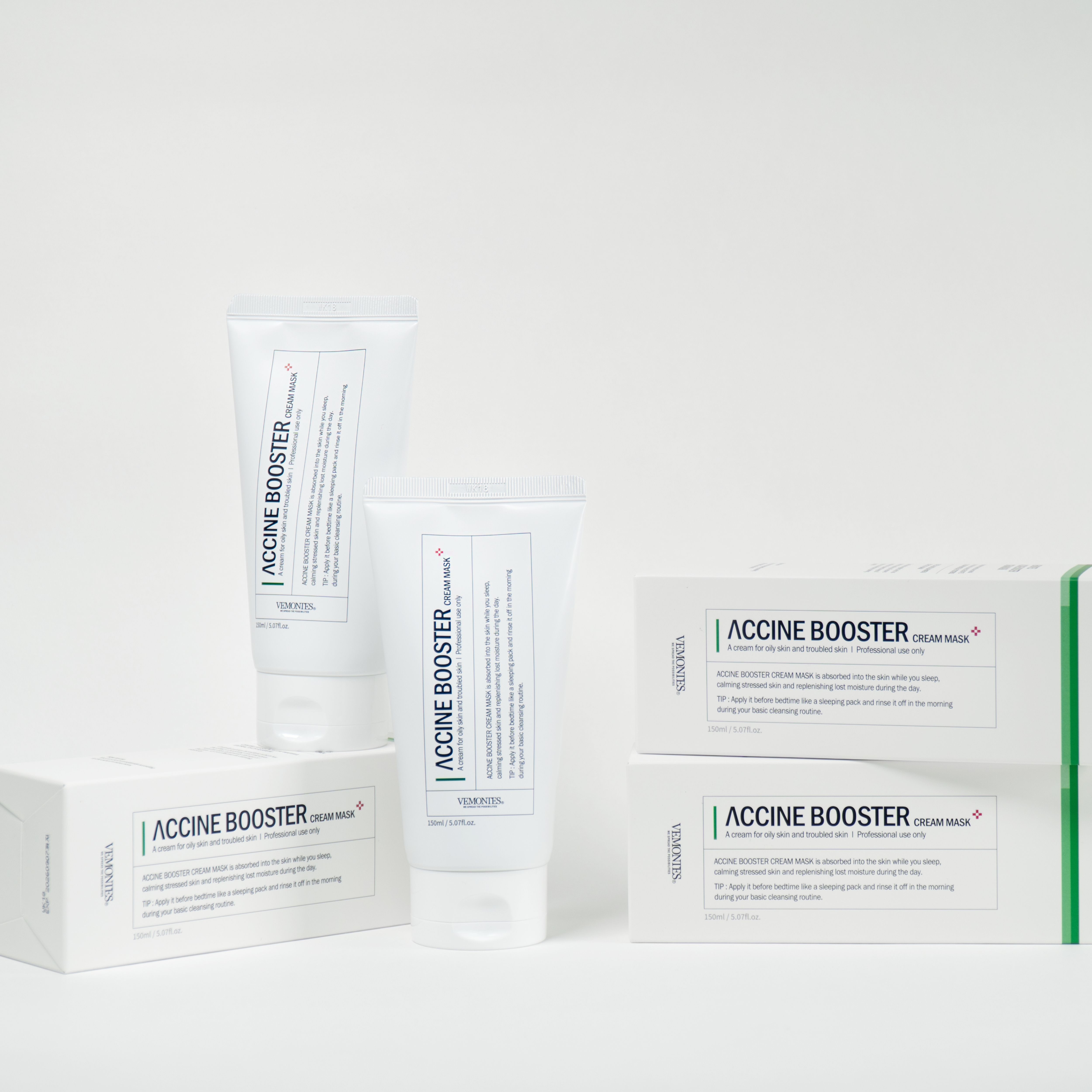 Mask Cream hỗ trợ điều trị mụn, cân bằng dầu & độ ẩm - VEMONTES AXCNE BOOSTER CREAM MASK