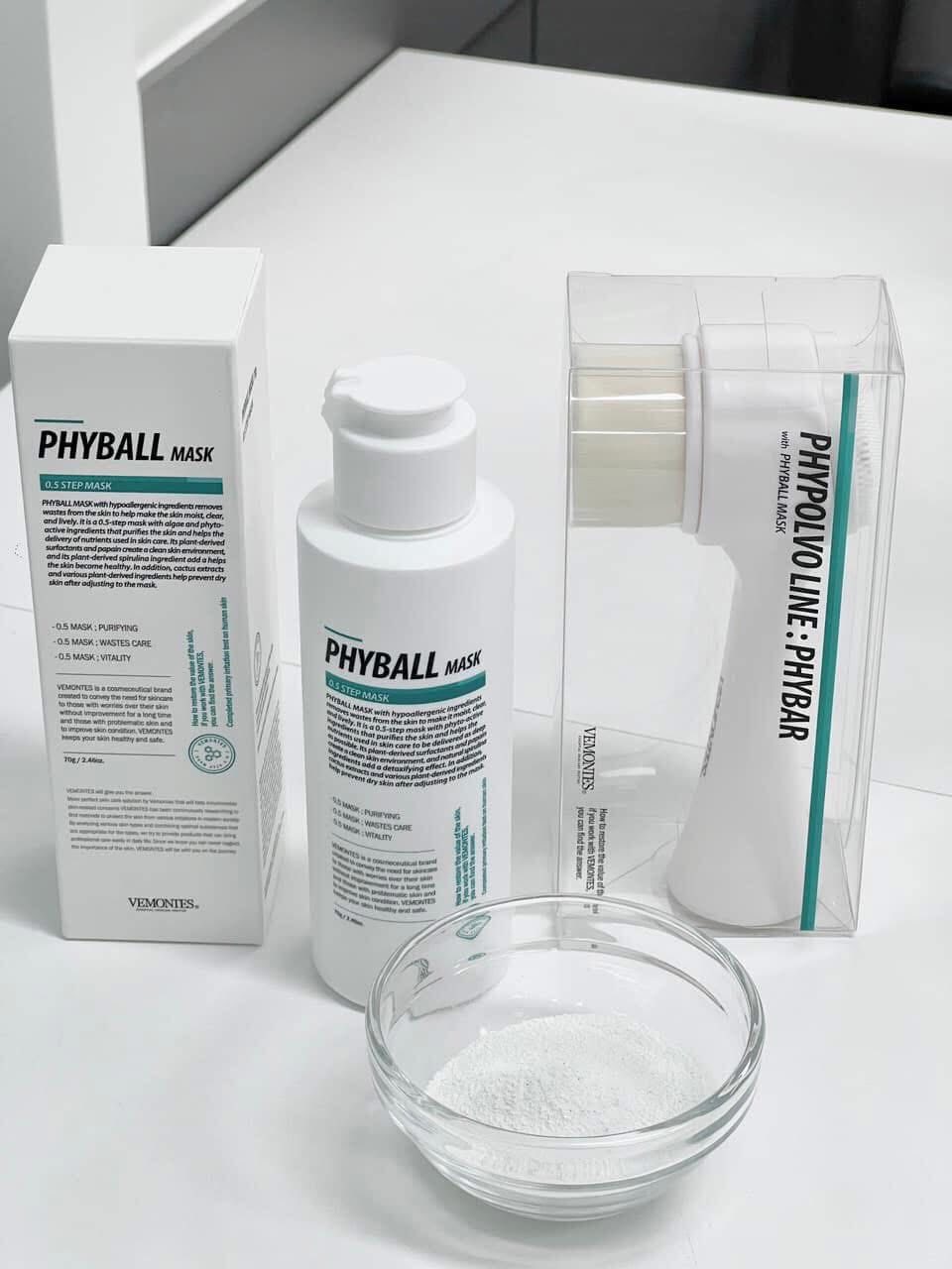 Bột rửa mặt làm sạch sâu, loại bỏ bã nhờn PHYBALL MASK Quy trình làm sạch lỗ chân lông 3 in 1