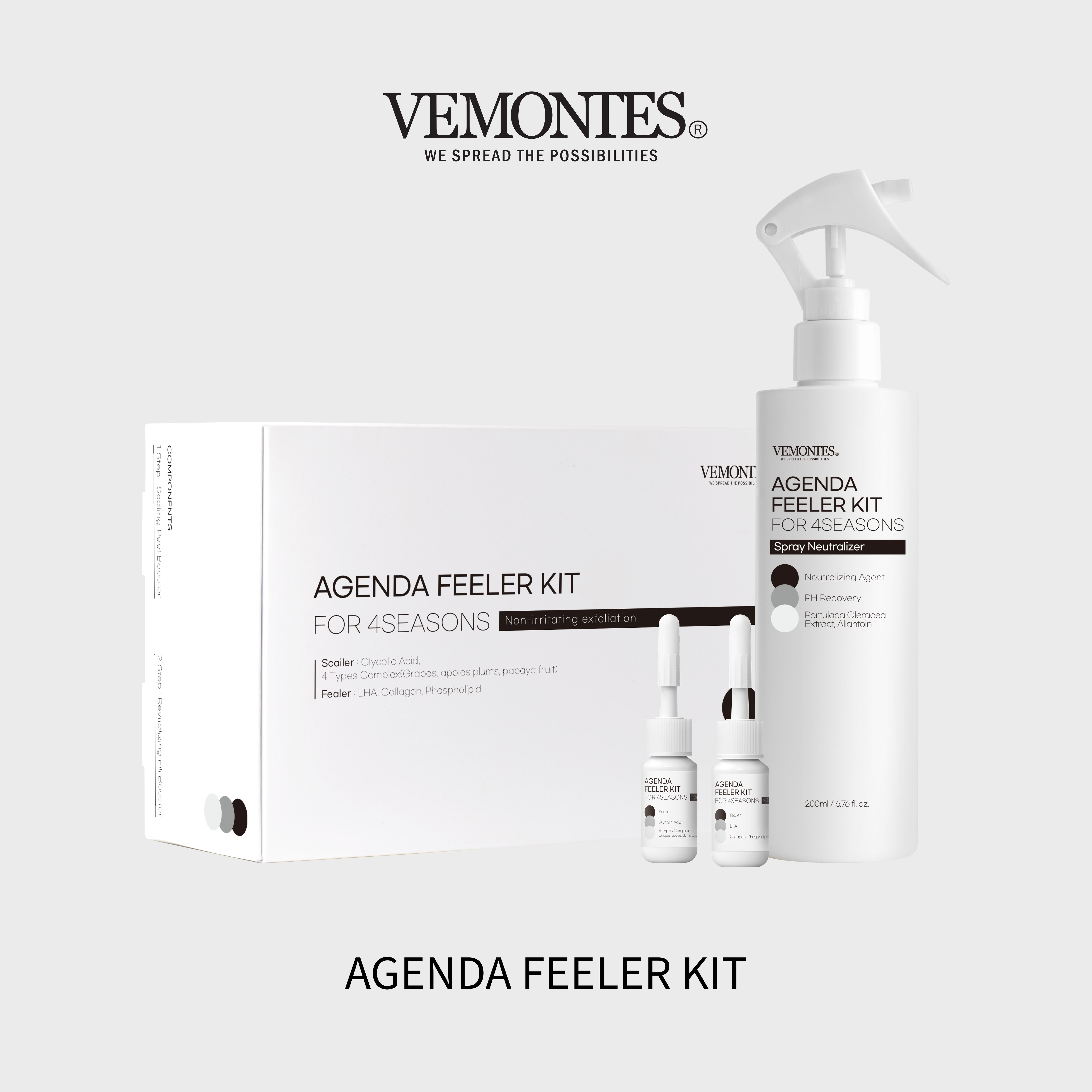 Liệu trình peel sinh học dịu nhẹ, tái tạo & phục hồi da toàn diện chuẩn spa VEMONTES AGENDA FEELER KIT