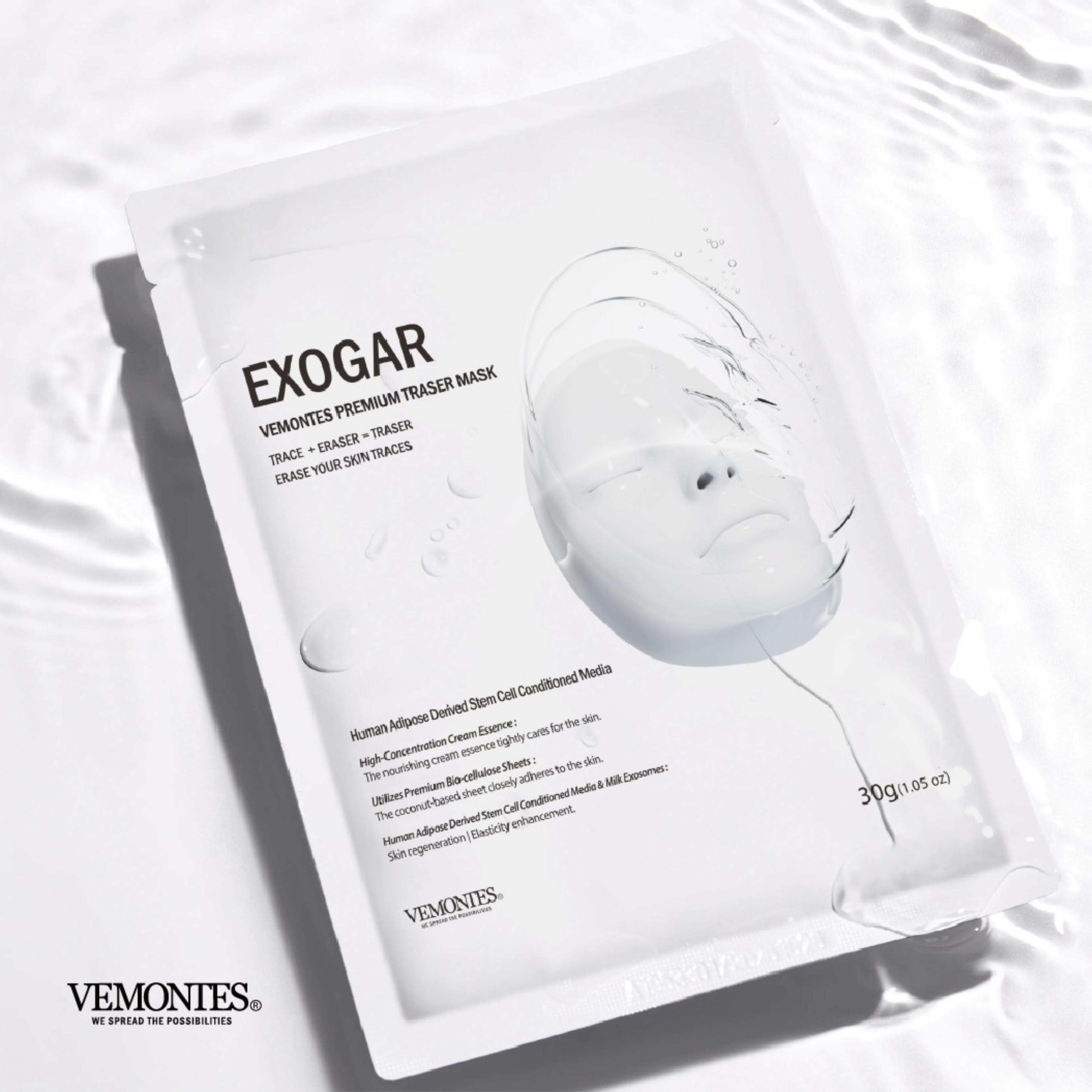 Mặt nạ tế bào gốc mô mỡ, phục hồi chuyên sâu & trẻ hóa làn da - VEMONTES EXOGAR PREMIUM TRASER MASK