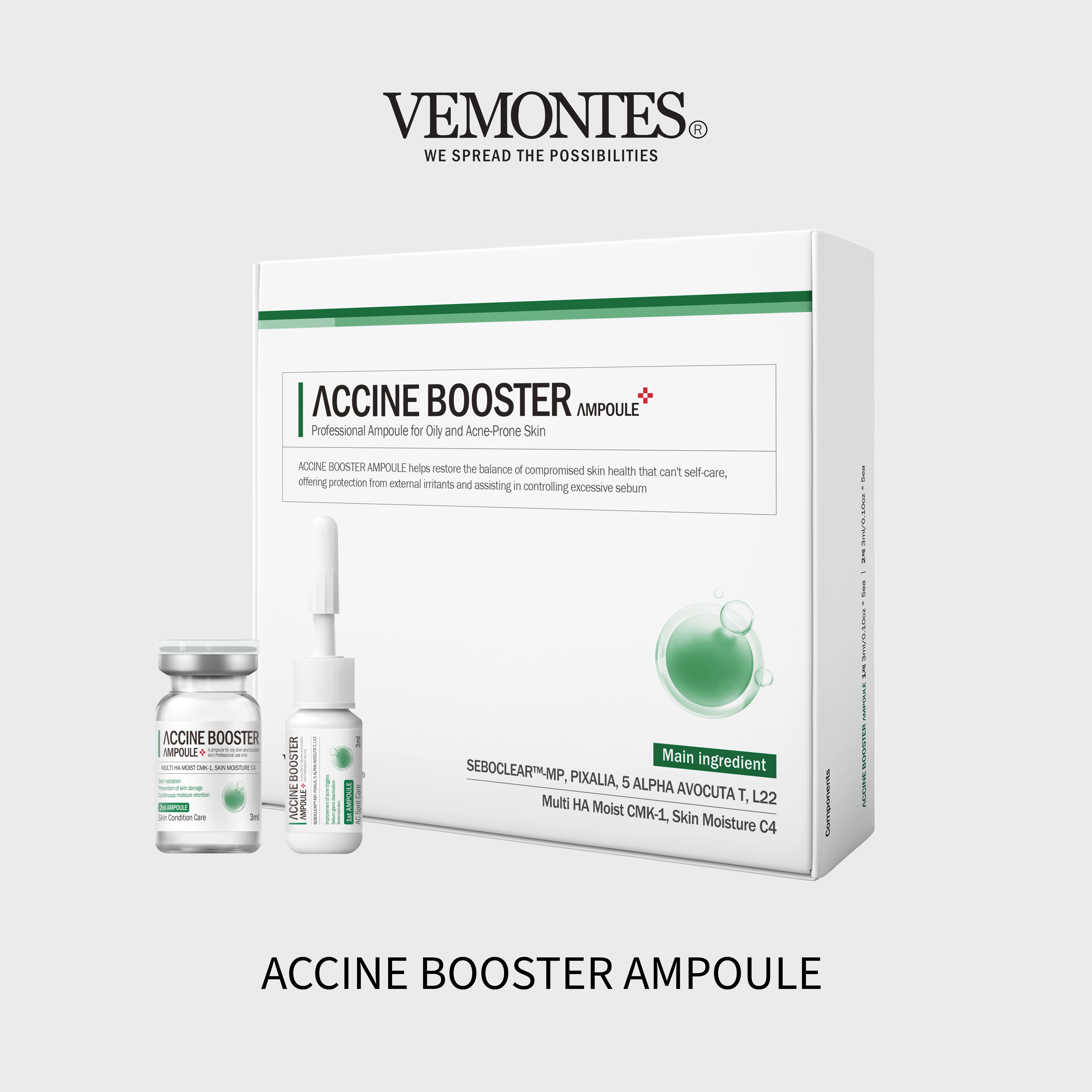 Tinh chất điều trị mụn chuyên sâu dạng ampoule kép VEMONTES AXCNE BOOSTER AMPOULE