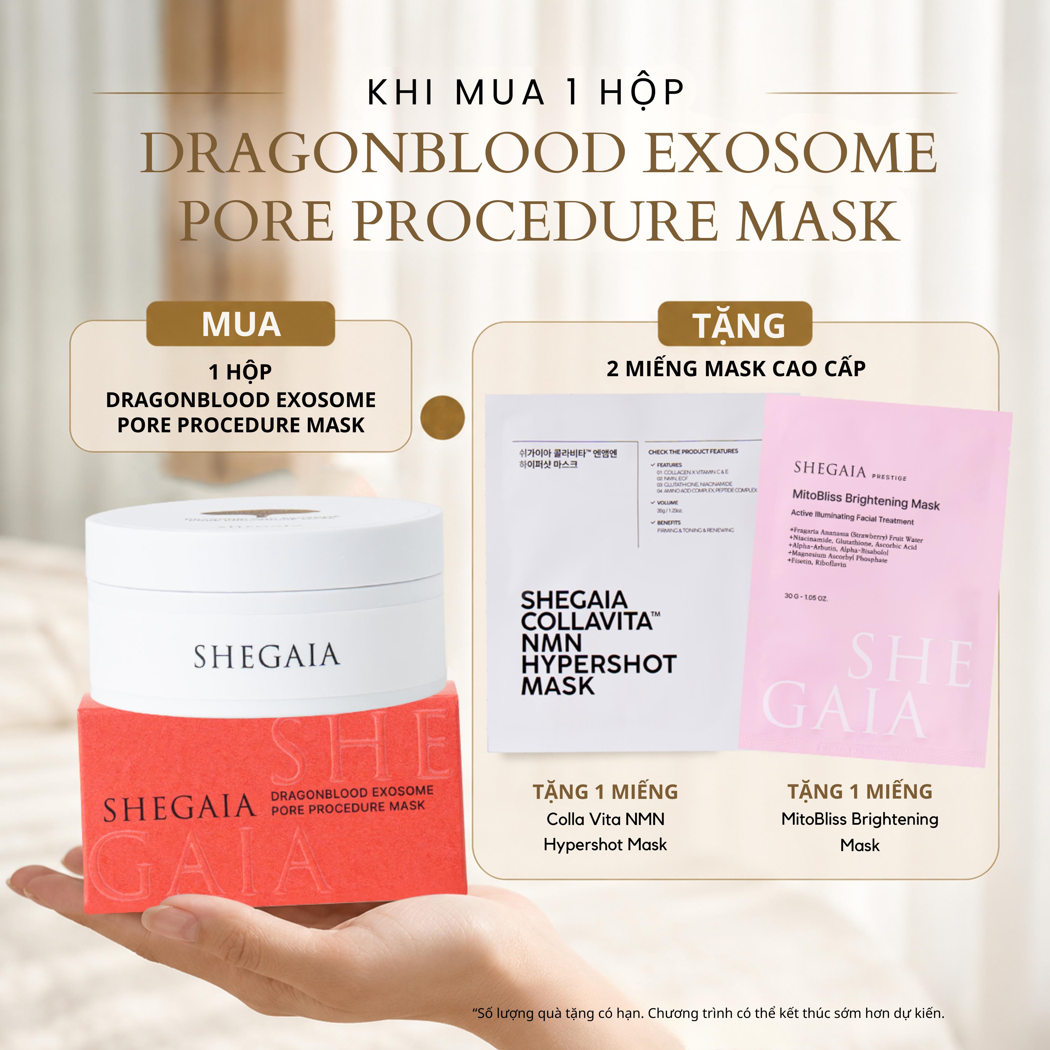Mặt nạ Exosome se khít lỗ chân lông - SHEGAIA DRAGONBLOOD EXOSOME PORE PROCEDURE MASK