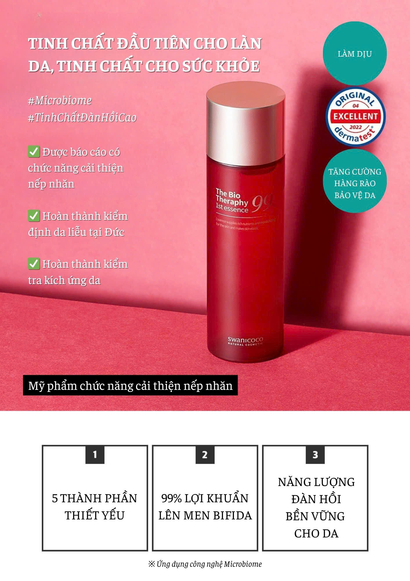 Nước thần dưỡng ẩm & Cân bằng da - SWANICOCO THE BIO THERAPY 1ST ESSENCE 99%