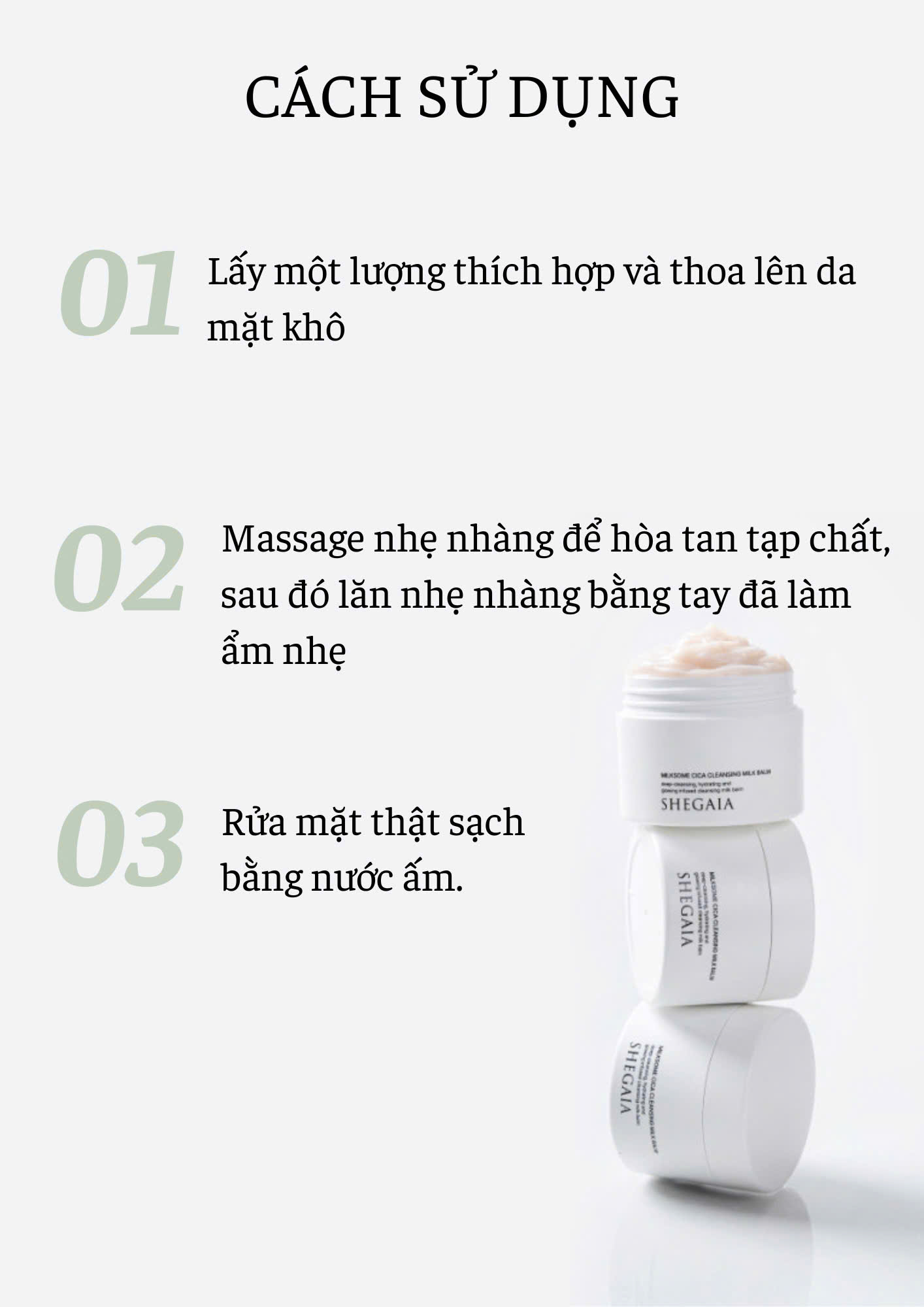 Sáp tẩy trang Cica dịu nhẹ - SHEGAIA MILKSOME CICA CLEANSING MILK BALM