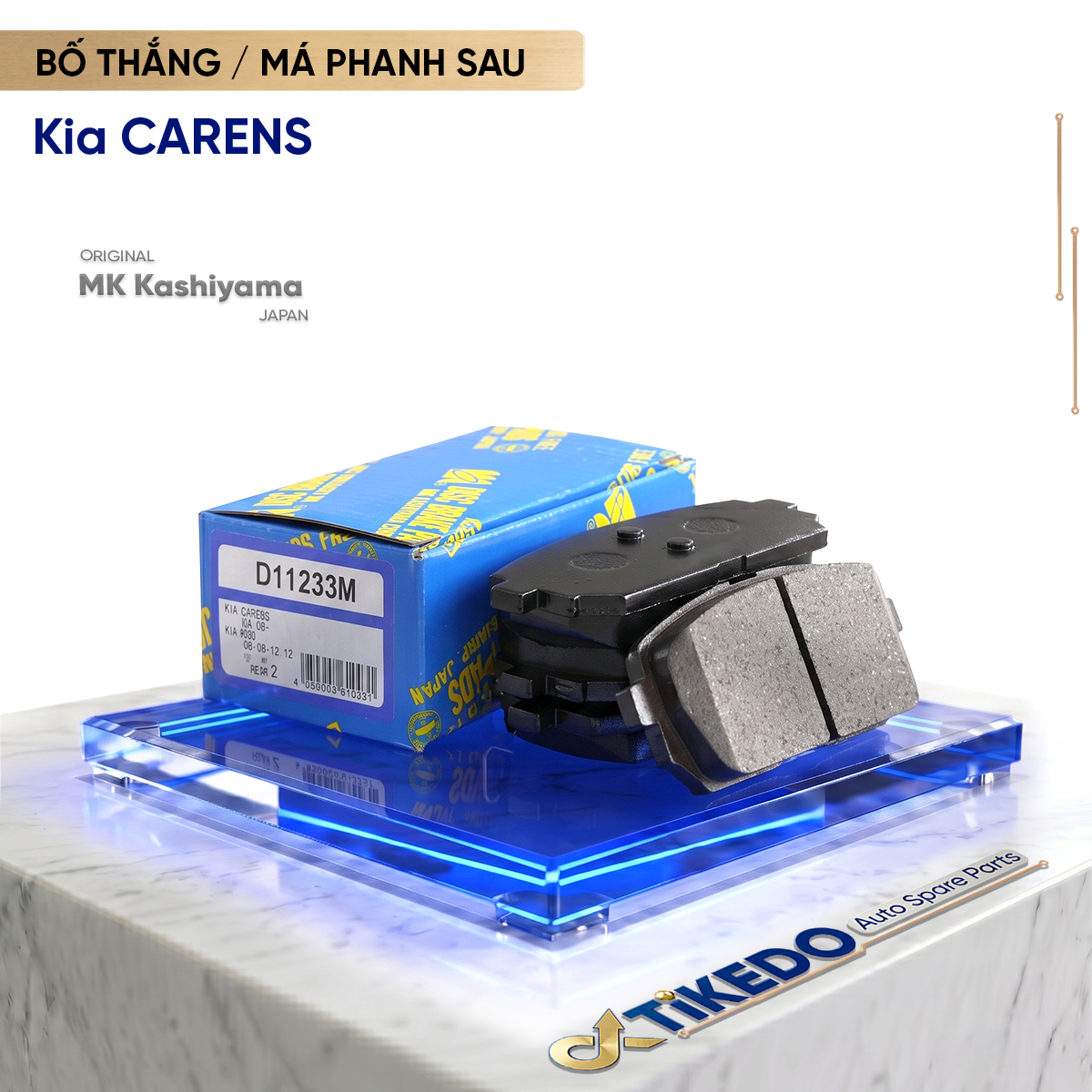 D11233M - Bố Thắng / Má Phanh SAU Kia CARENS 1.6 2.0 09-16 MK Kashiyama
