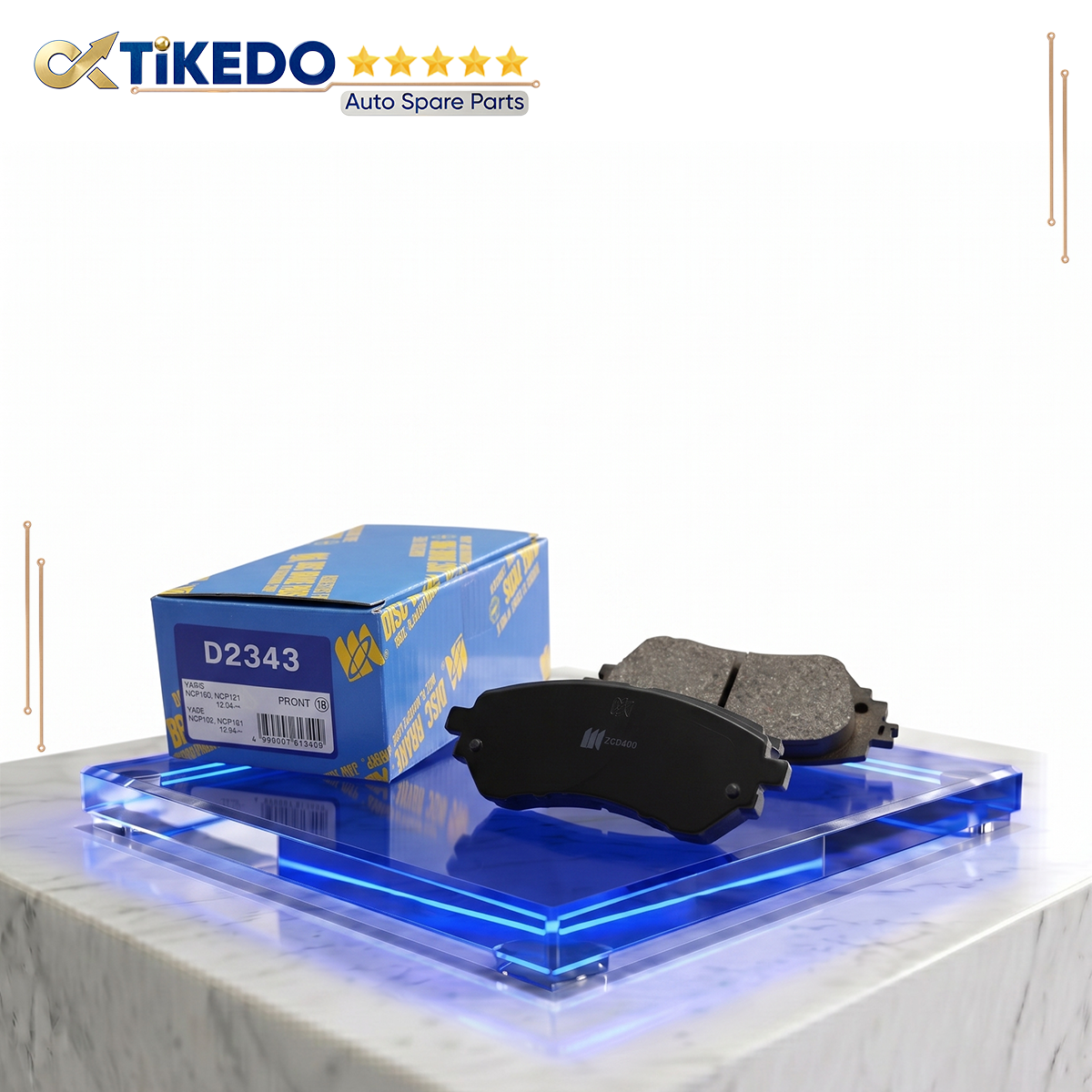 D2343 - Bố Thắng / Má Phanh TRƯỚC Toyota VIOS VN 1.3 14-16 VIOS VN 1.5 18- YARIS 1.5 14-16 MK Kashiyama