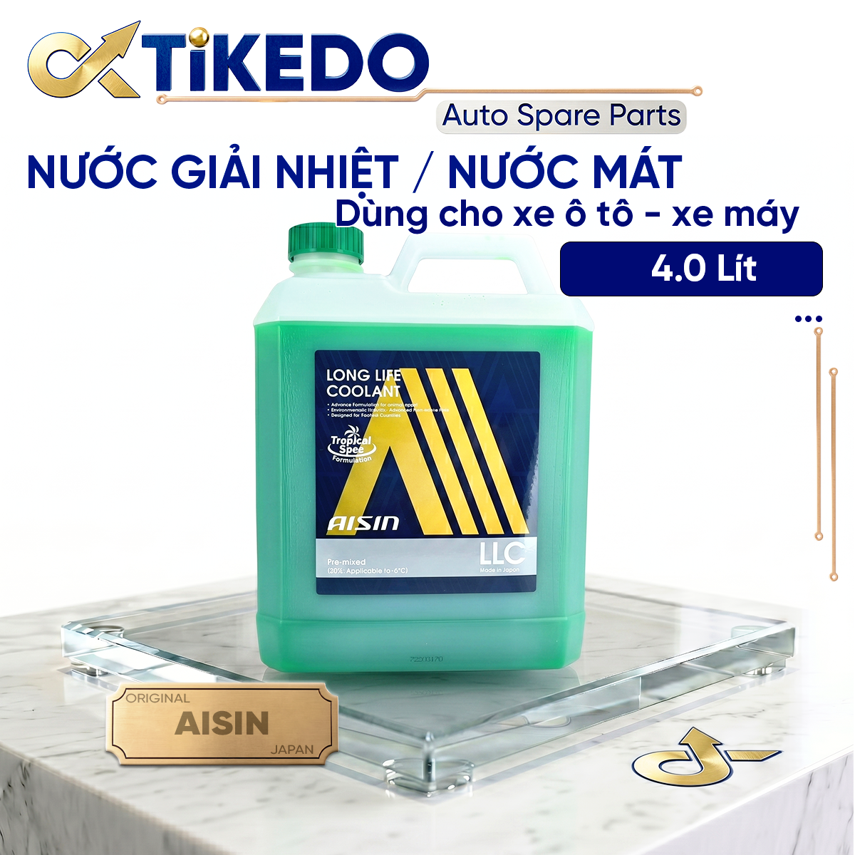 Nước Giải Nhiệt / Nước Mát Dùng cho xe ô tô - xe máy 20%- 50% | Hàng AISIN - Japan