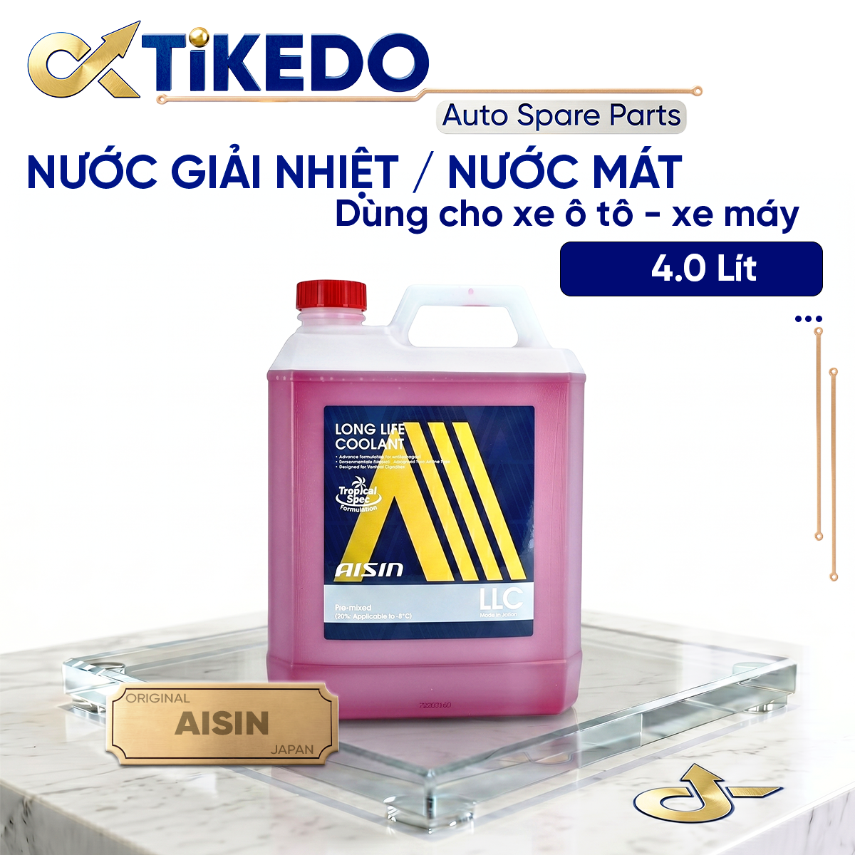Nước Giải Nhiệt / Nước Mát Dùng cho xe ô tô - xe máy 20%- 50% | Hàng AISIN - Japan