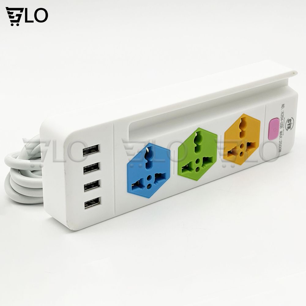 Ổ CẮM ĐIỆN CYX K204 Có 4 Cổng USB Sạc Đa Năng, 3 Ổ Cắm 3 Chấu, Dây Dài ...