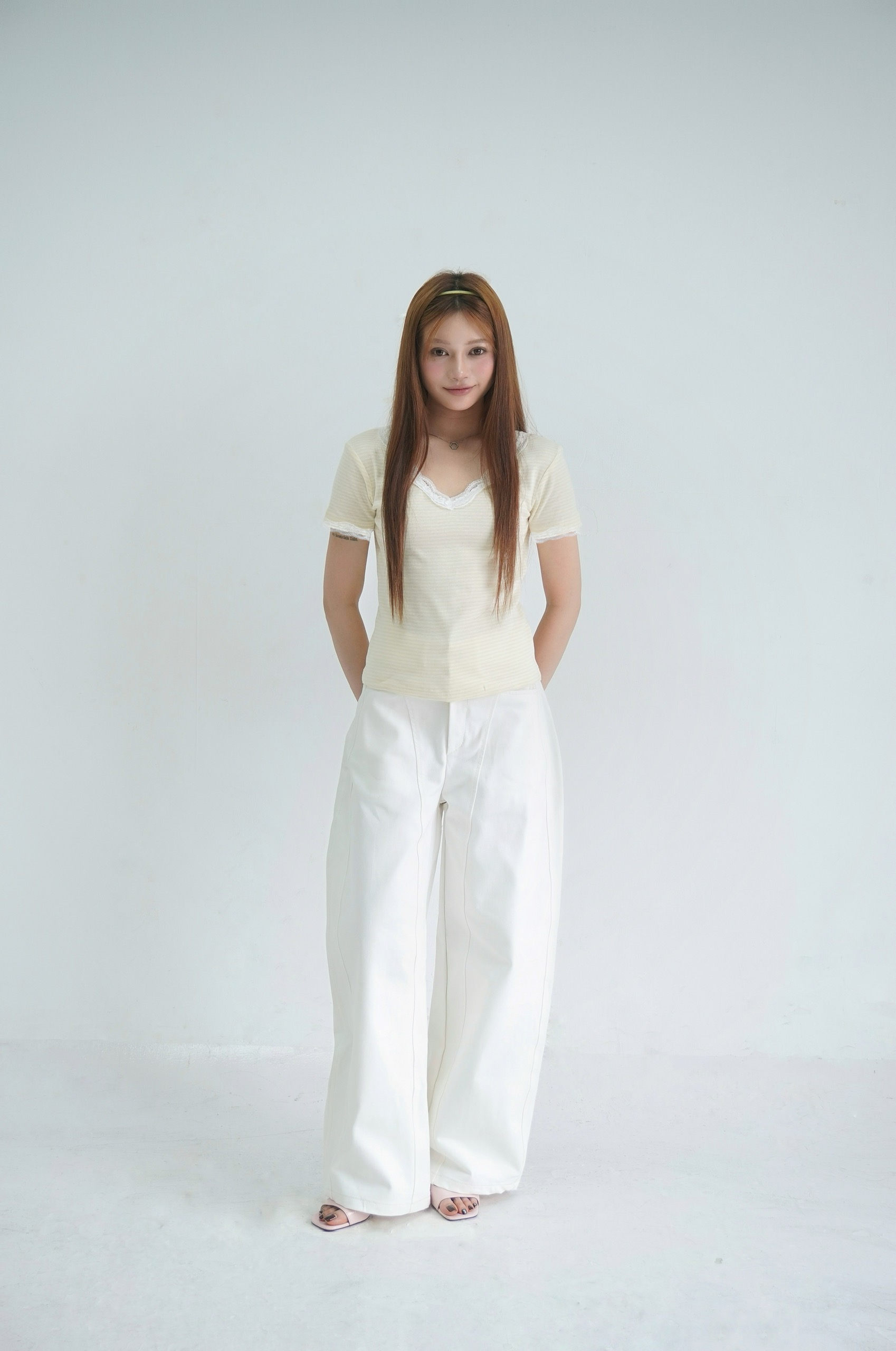 Cream Wide Pants