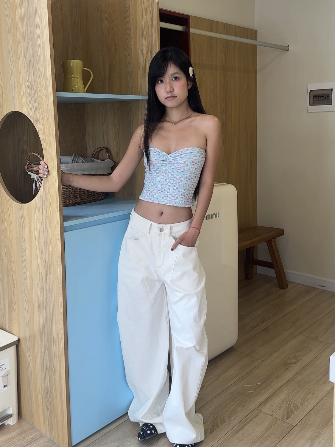 Cream Wide Pants