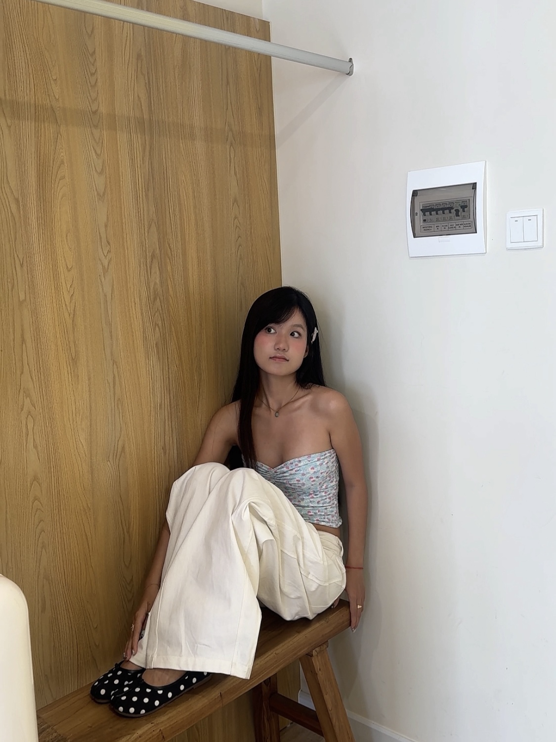 Cream Wide Pants