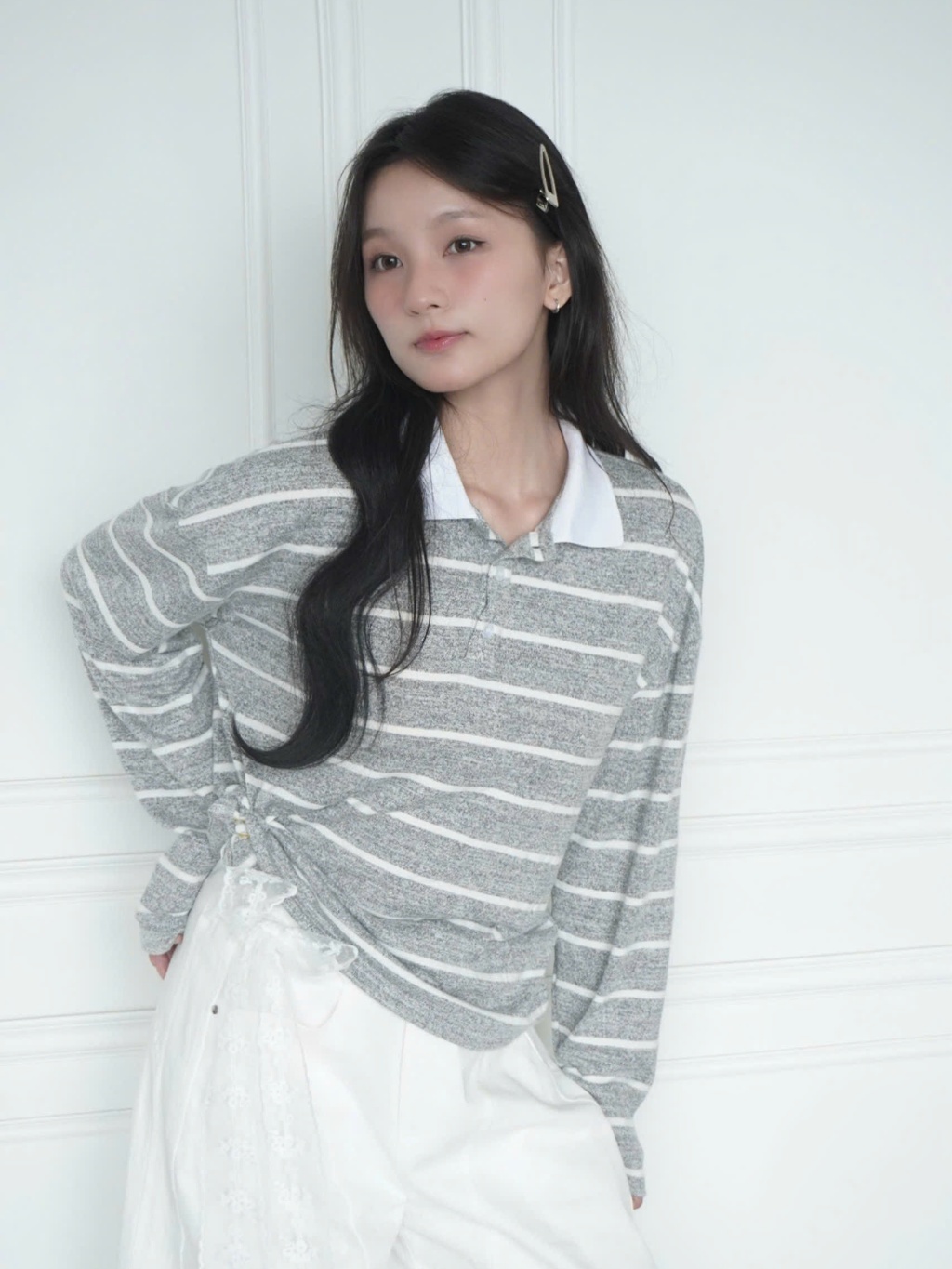 Dreamy long sleeved polo Top