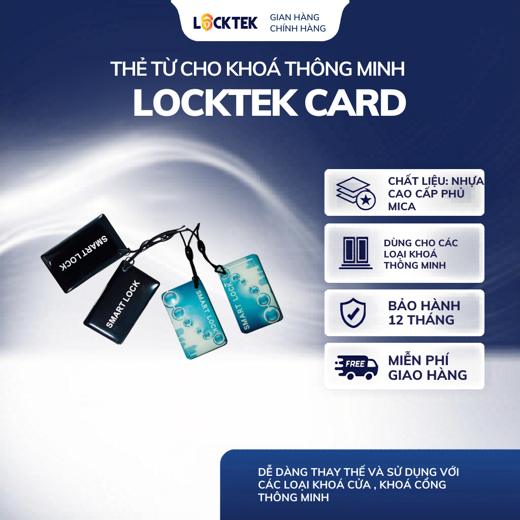 Thẻ Từ cho khoá cửa thông minh Locktek Card, tương thích với tất cả khoá cửa-cổng thông minh
