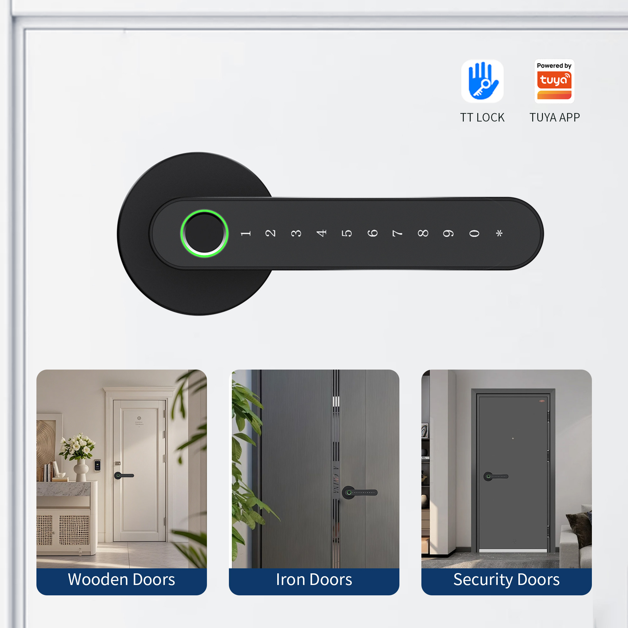 Khóa cửa thông minh mở bằng mật khẩu tay nắm tròn thiết kế khác biệt Locktek FF03