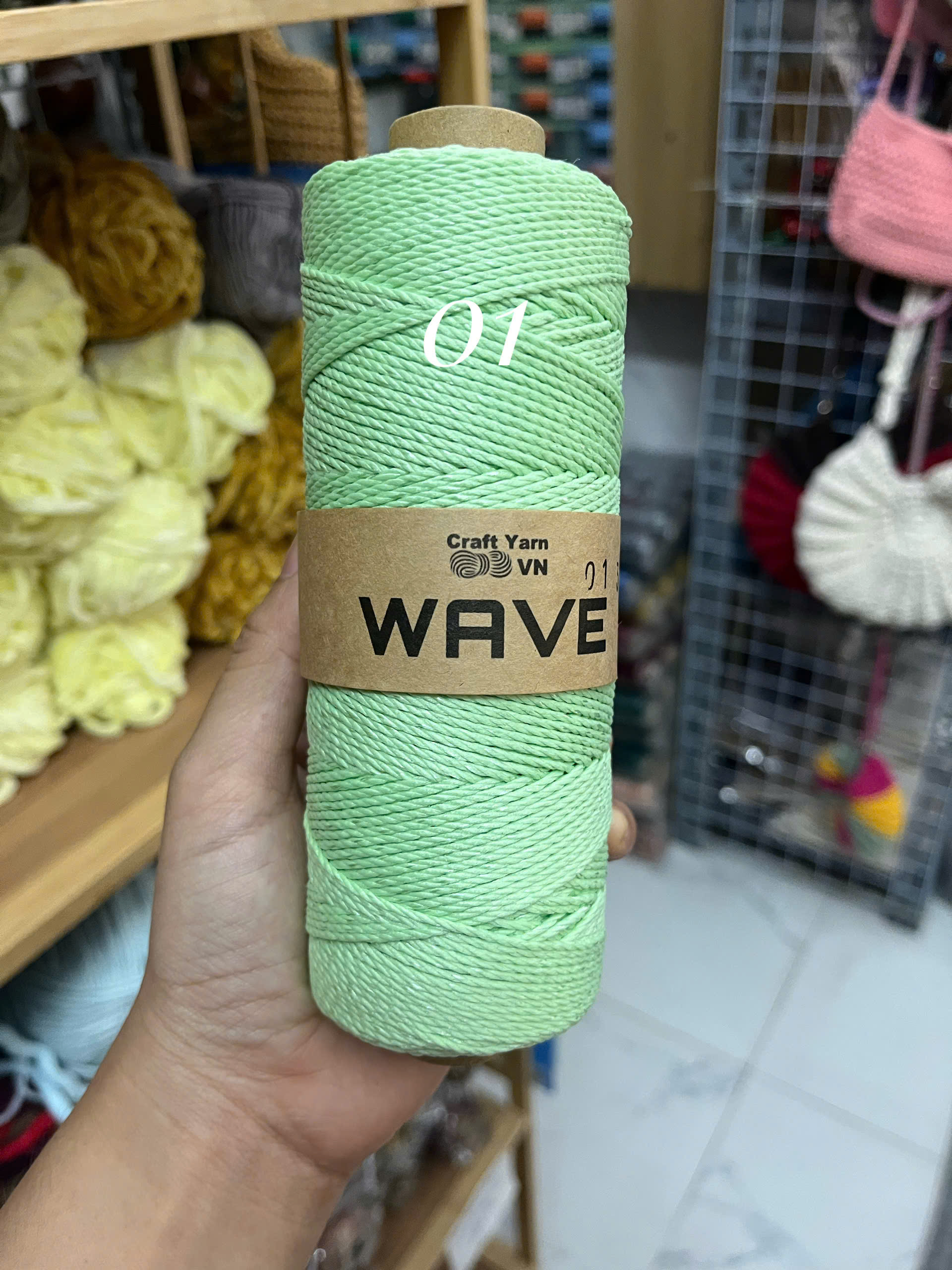 Sợi WAVE Craft Yarn VN móc mũ, túi xách ( cuộn 125g)