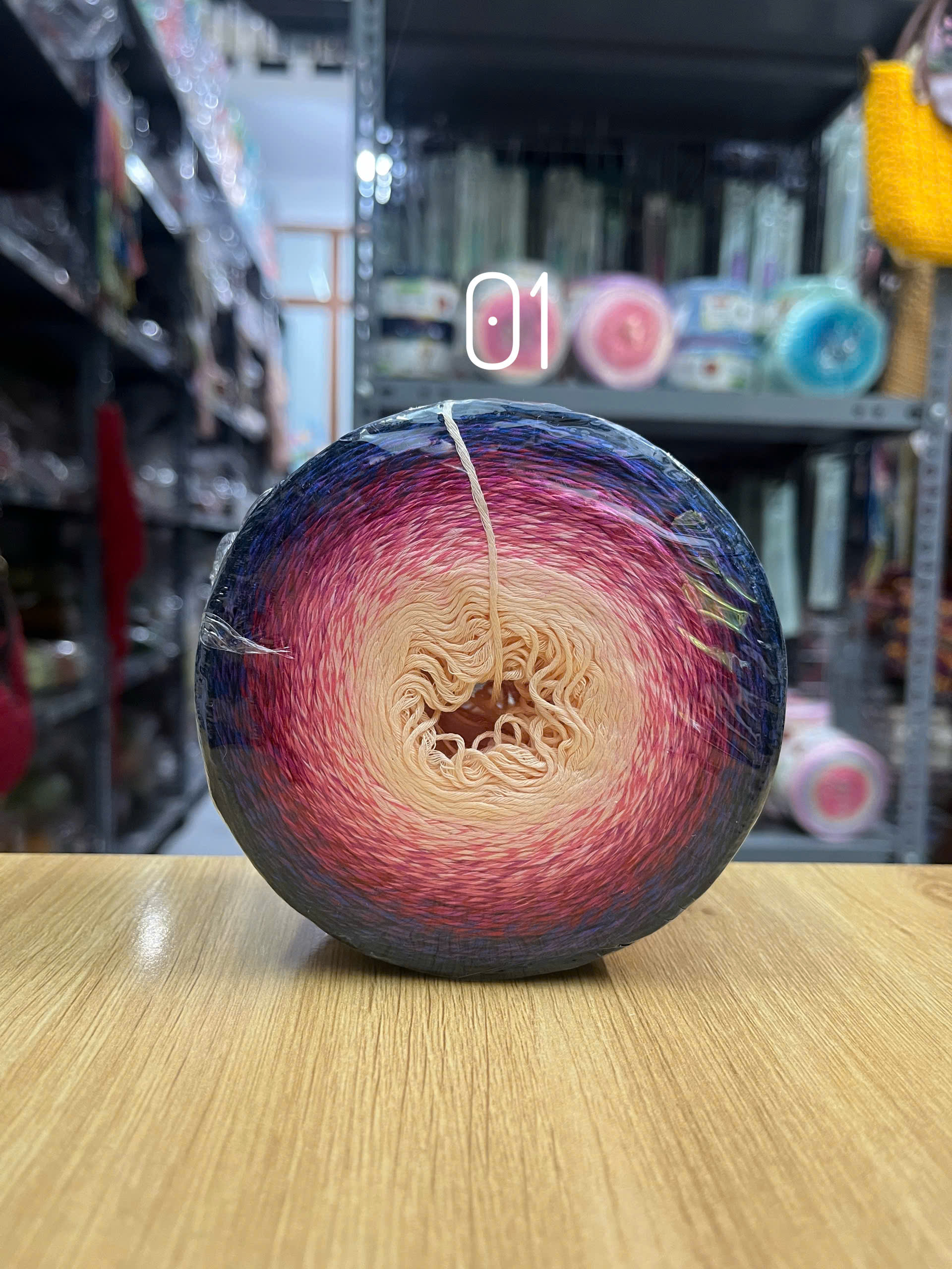 Sợi hè Coconut Silk siêu mát màu cầu vồng cuộn 300g
