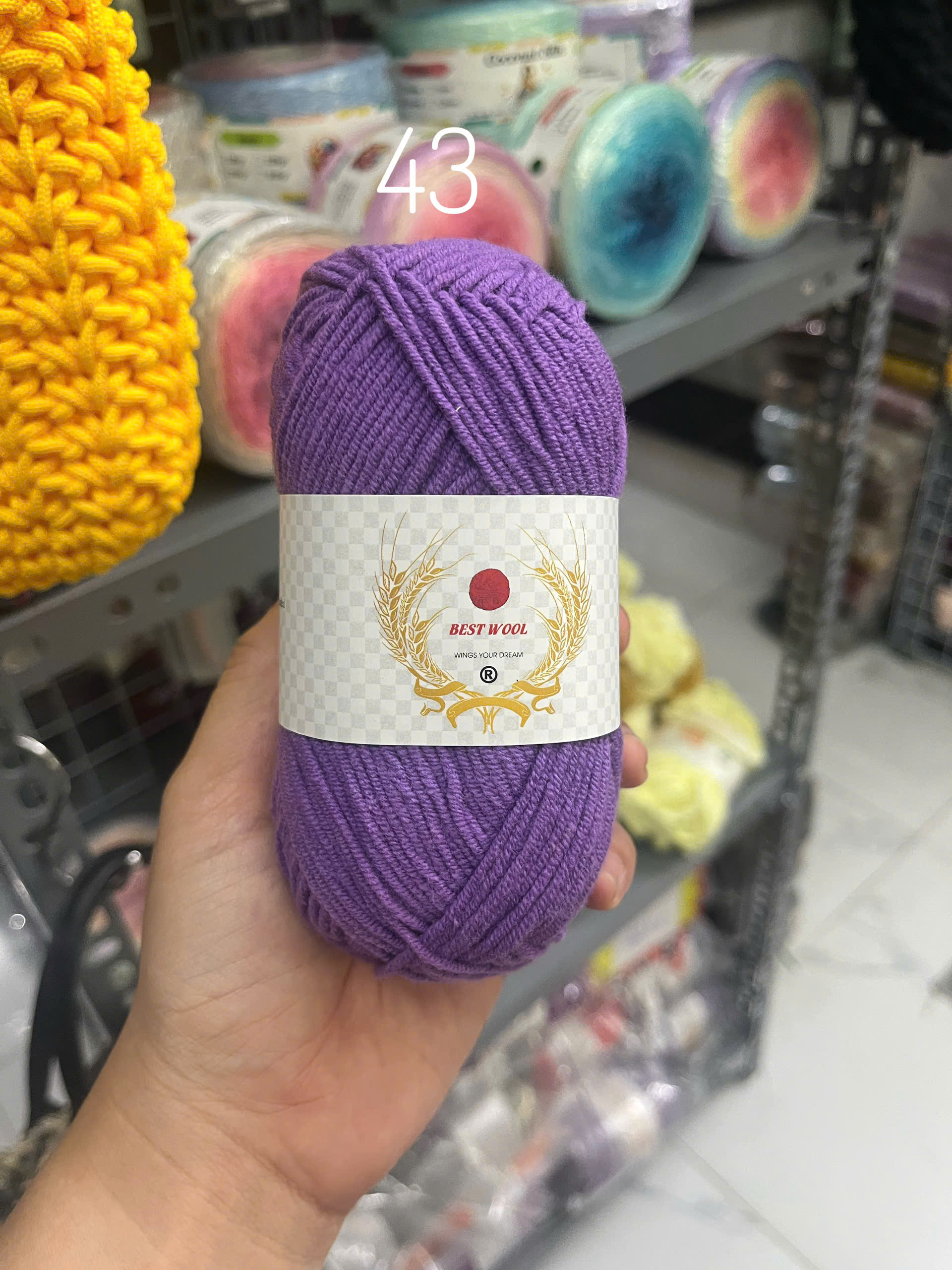Len Best Wool cuộn 50g cỡ sợi 1,5mm ( XẢ LỖ CẮT DÒNG)