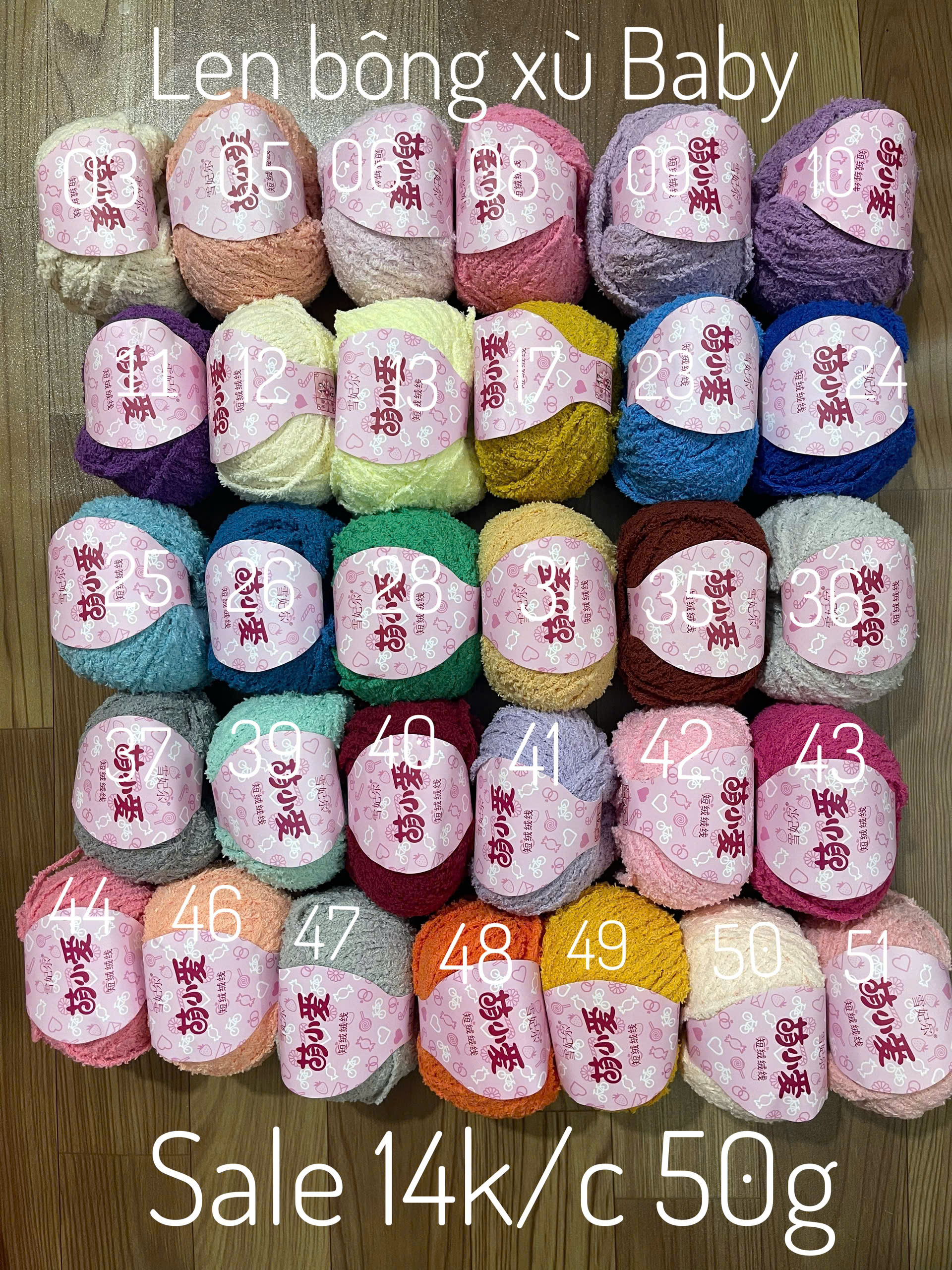 Len bông xù Baby cuộn 50g ( SALE CẮT MÃ)