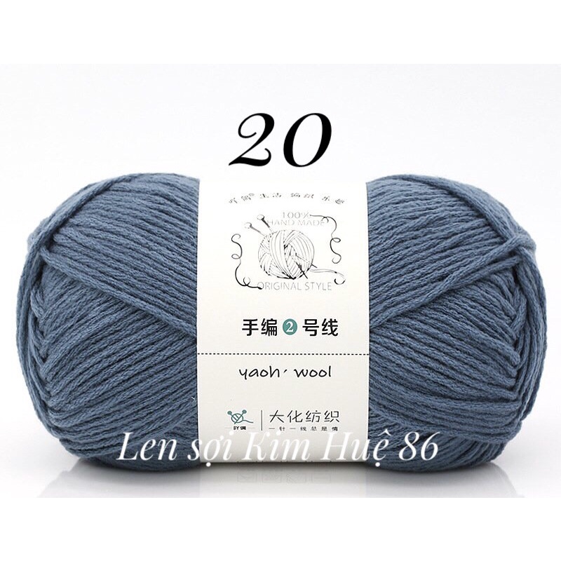 Len Yaoh Wool ( Shuxi Wool) sợi to 3mm cuộn 100g