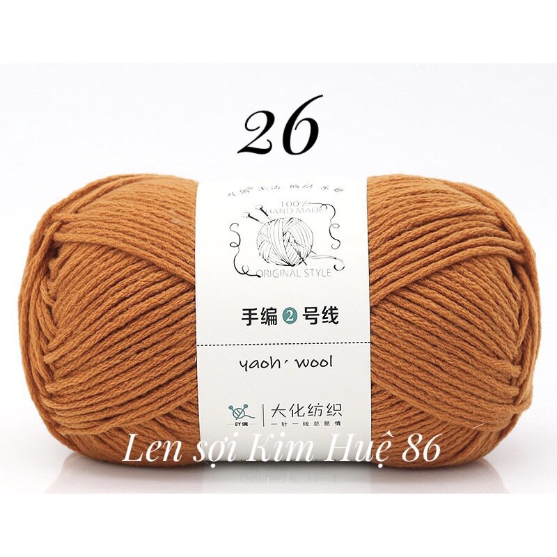 Len Yaoh Wool ( Shuxi Wool) sợi to 3mm cuộn 100g