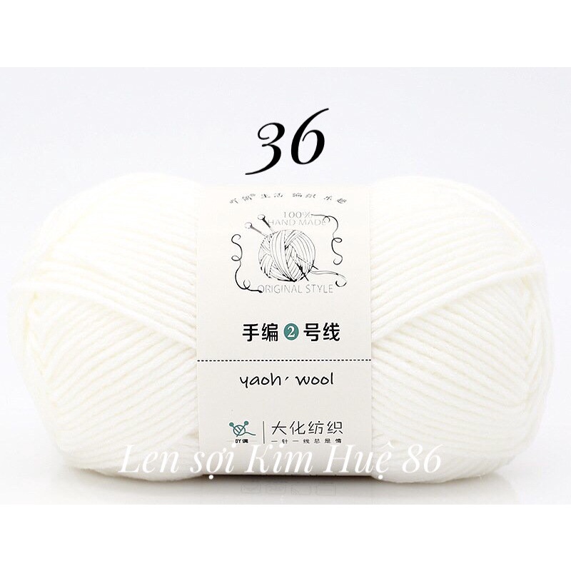 Len Yaoh Wool ( Shuxi Wool) sợi to 3mm cuộn 100g