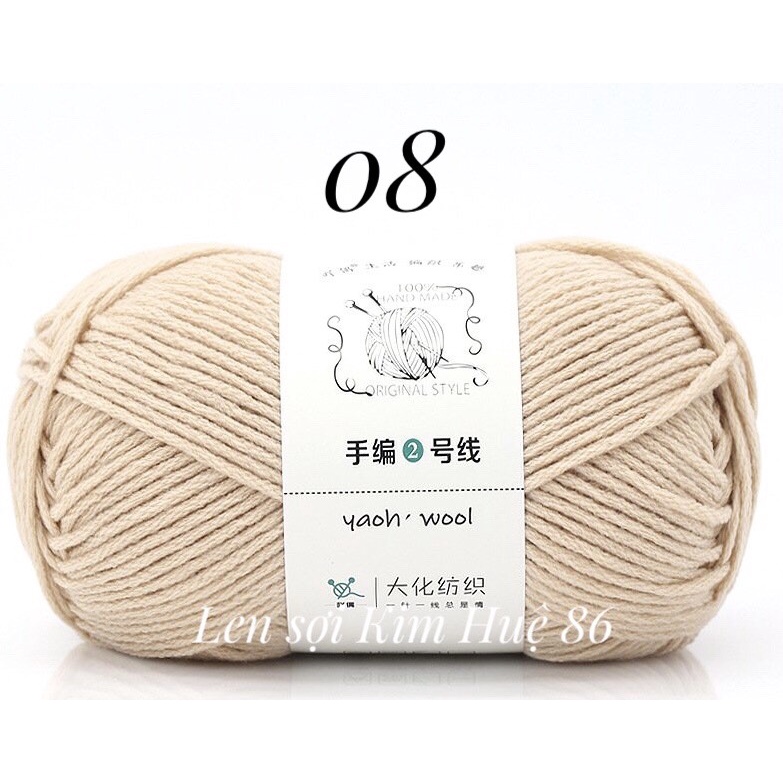 Len Yaoh Wool ( Shuxi Wool) sợi to 3mm cuộn 100g