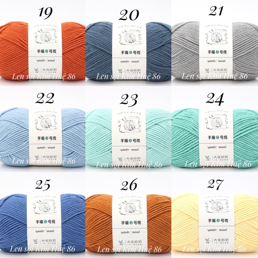 Len Yaoh Wool ( Shuxi Wool) sợi to 3mm cuộn 100g