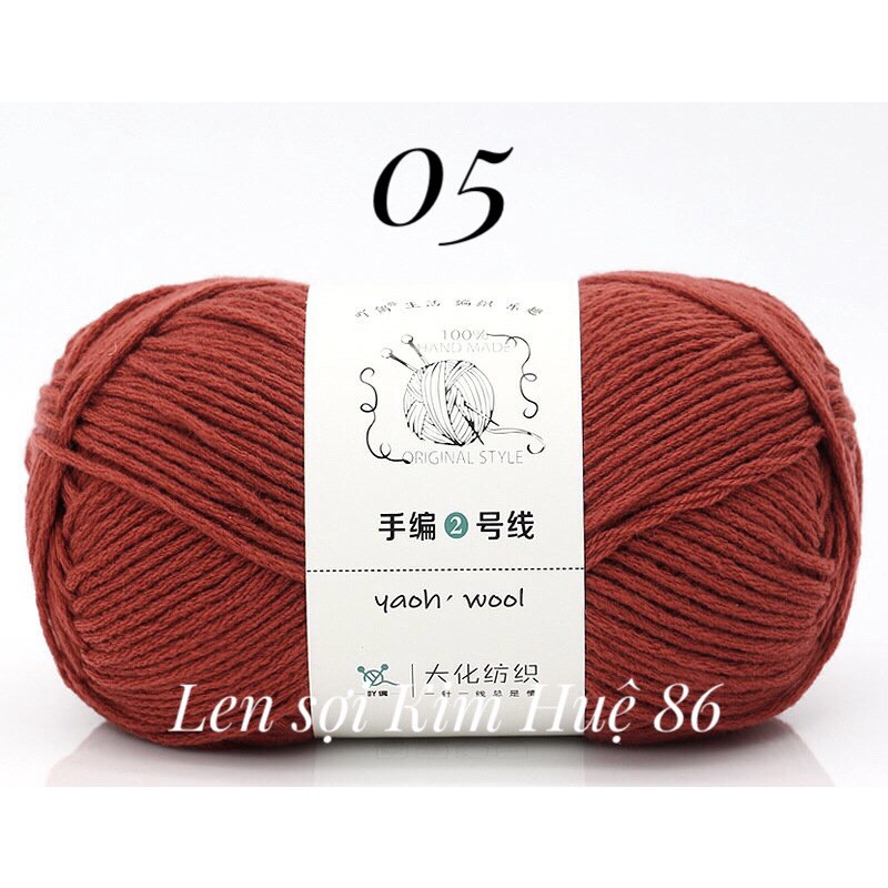 Len Yaoh Wool ( Shuxi Wool) sợi to 3mm cuộn 100g