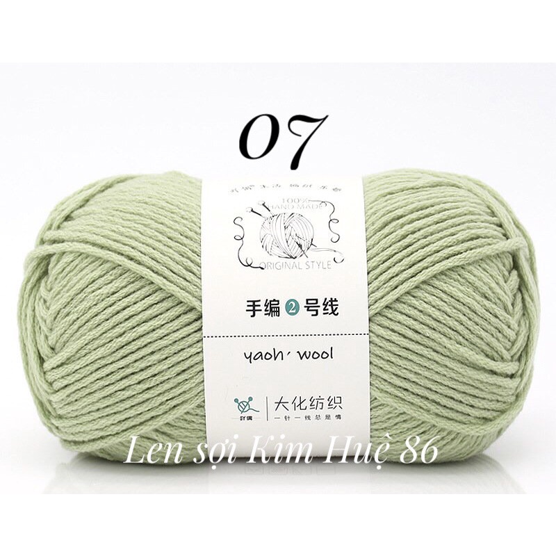 Len Yaoh Wool ( Shuxi Wool) sợi to 3mm cuộn 100g