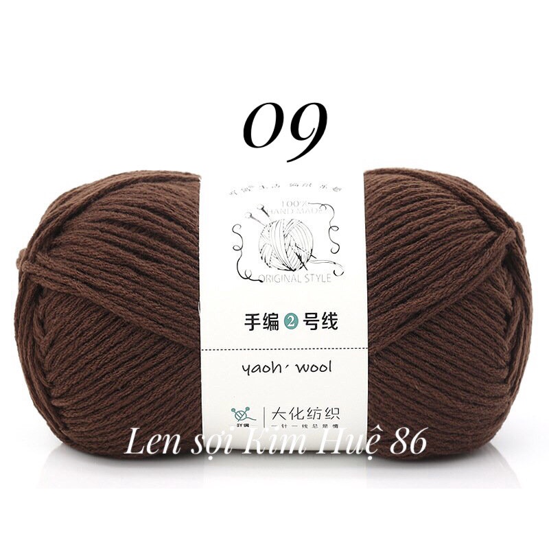 Len Yaoh Wool ( Shuxi Wool) sợi to 3mm cuộn 100g